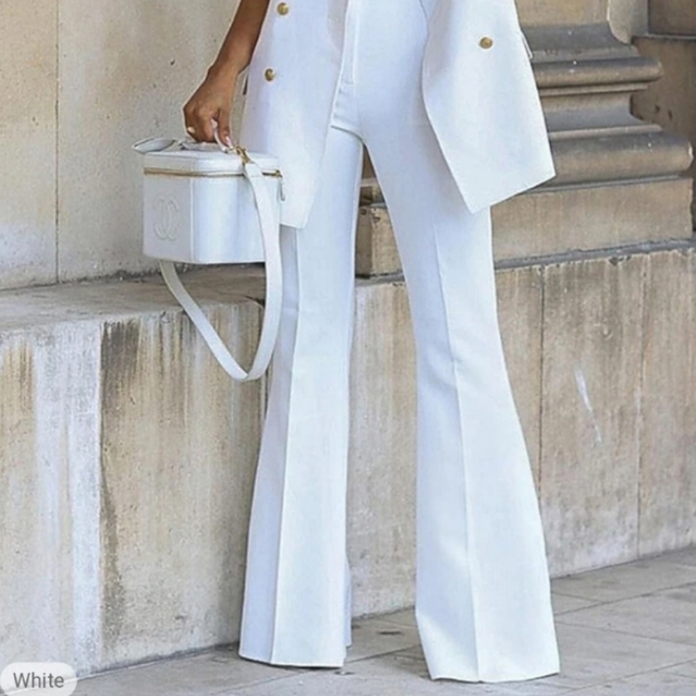 Zara Flare Leg White Pants Size XS